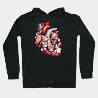 Cat Lover Anatomical Heart. Gift for cat owners. Hoodie